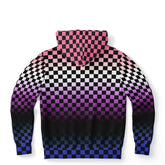 Genderfluid Pride Black Checkered Pullover Hoodie Fashion Hoodie - AOP PRIDE MODE